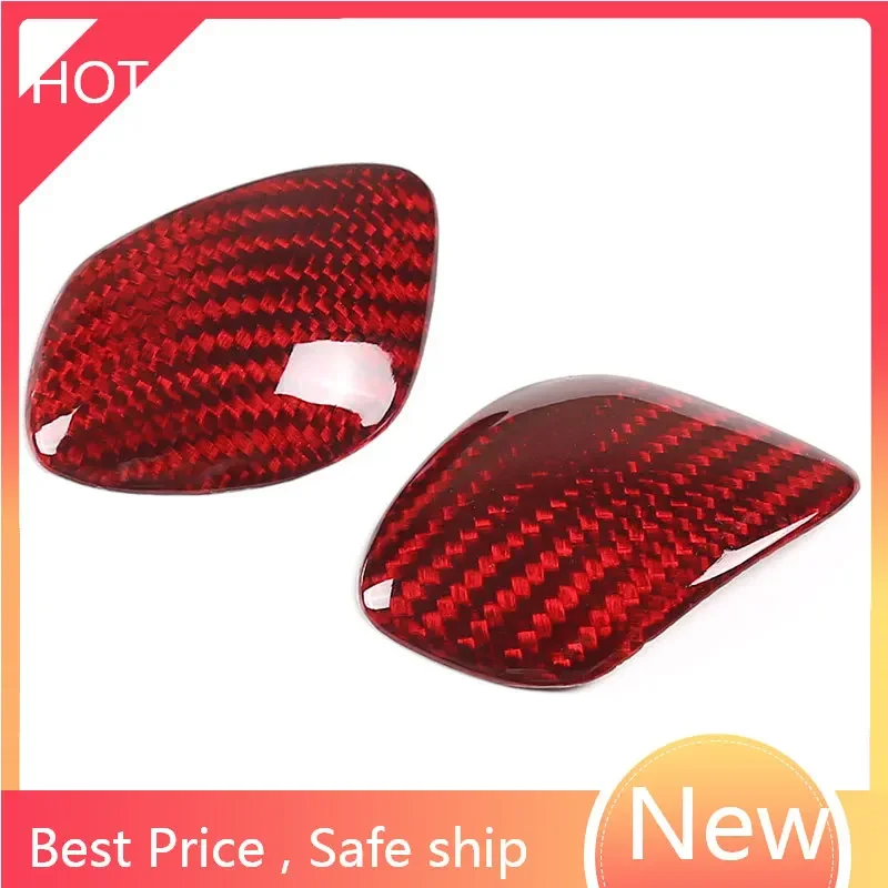 

For 2011-2018 Touareg Auto Gearshift Head Patch Two Side Covers Real Carbon Fiber Rounded Hand Car Accessories internal 2 Sets