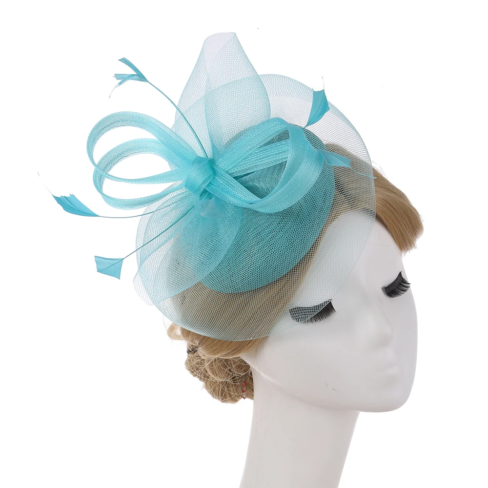 

Fascinator Hat for Women Tea Party Headband Wedding Cocktail Mesh Flower Feathers Hair Clip