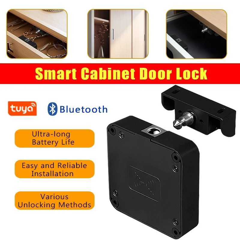 Tuya APP Remote Control Bluetooth Smart Cabinet Door Lock IC Card Smart Electronic Lock Wardrobe Furniture Cabinet Locker Lock