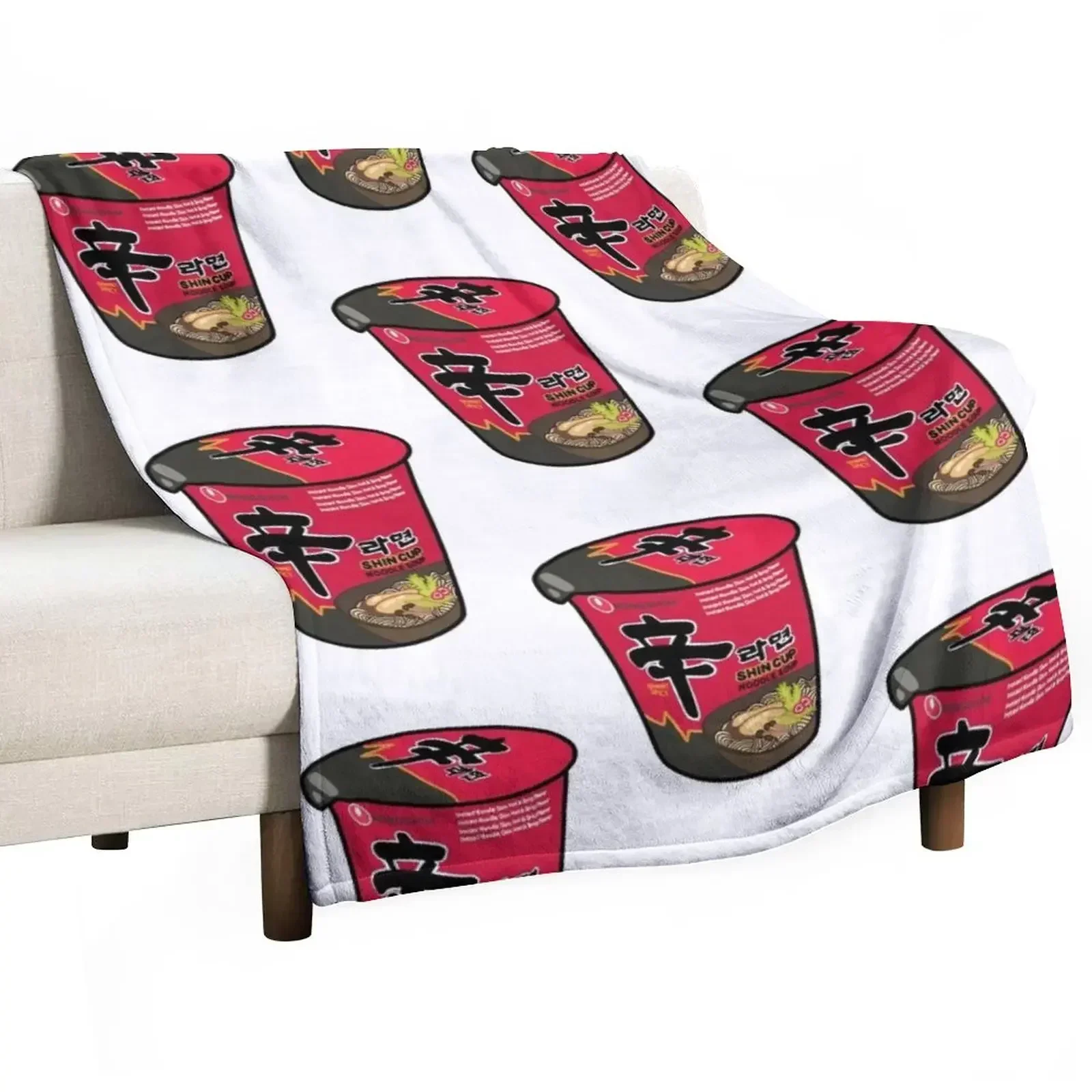 

Shin Ramen Cup Throw Blanket Decorative Sofas Sofa Quilt Thin blankets ands Blankets