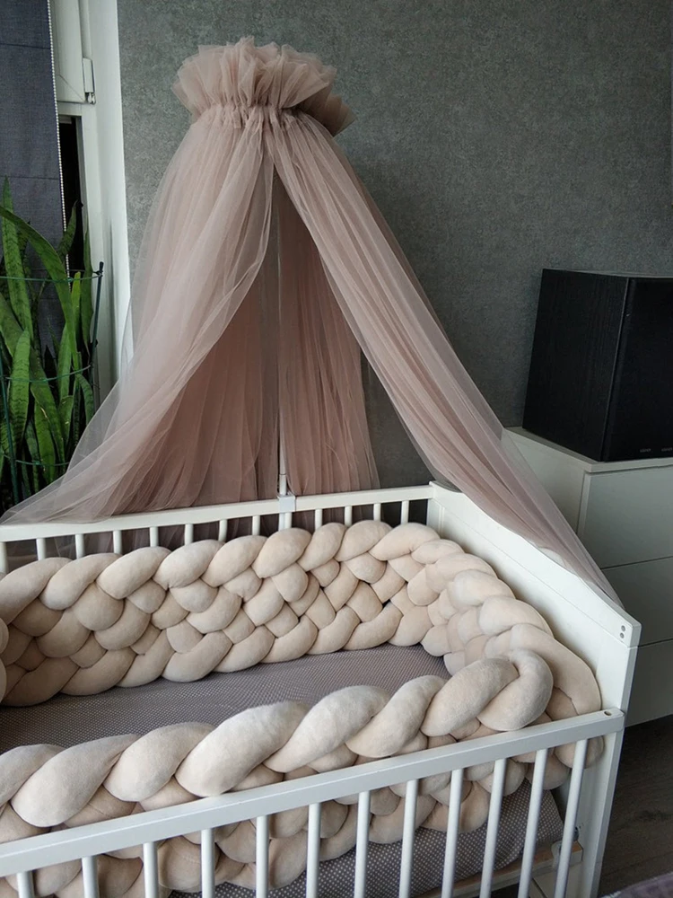 6 Strand Gevlochten Wieg Anti-collision Bed Surround Pasgeborenen Bumper Omtrek Protector 4M Babybed Bumper Lang Geknoopt 2M 3M - afbeelding 2