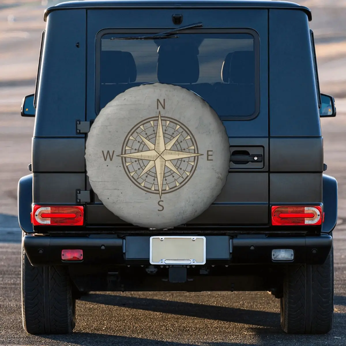 Gray Compass Spare Wheel Tire Cover for Pajero Nautical Sailing Sailor Jeep RV SUV 4WD 4x4 Vehicle Accessories 14-17