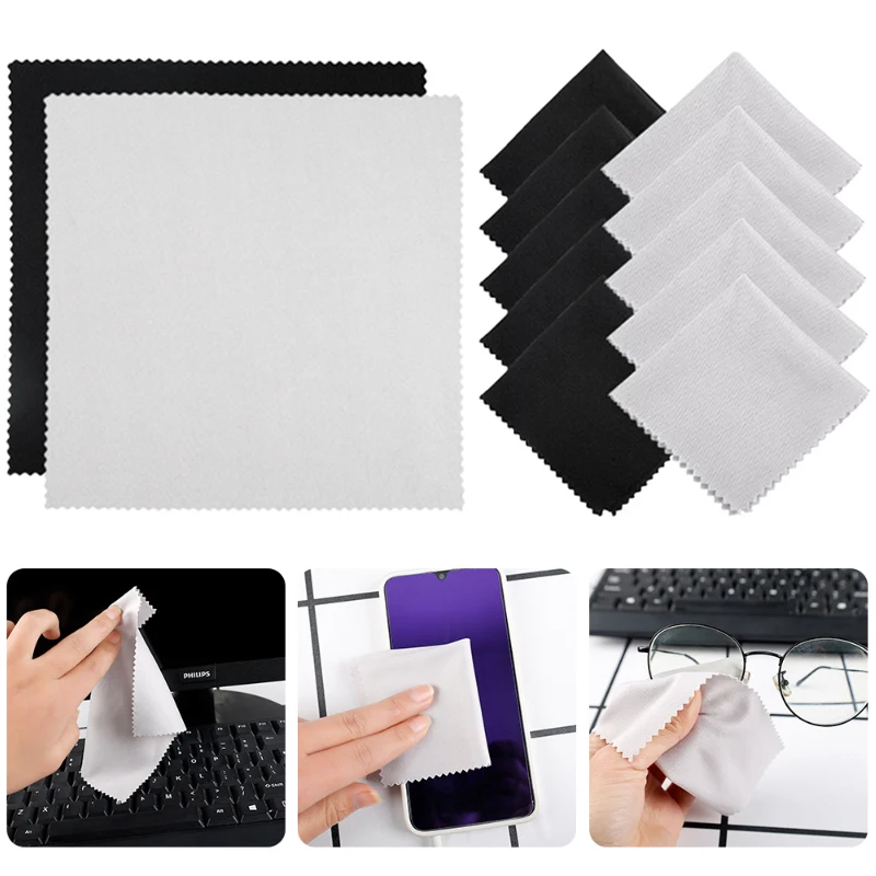 10Pcs Microfiber Glasses Cleaning Cloth for Computer Camera Laptop Phone Screen Cleaning Wipes High Quality Lens Cleaner Cloth