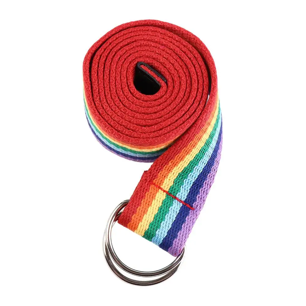 

Gift Nylon Rainbow Canvas Belt Long D-shaped Buckle Men Belt Belt Accessories Waist Strap Canvas Waist Belt Dresses