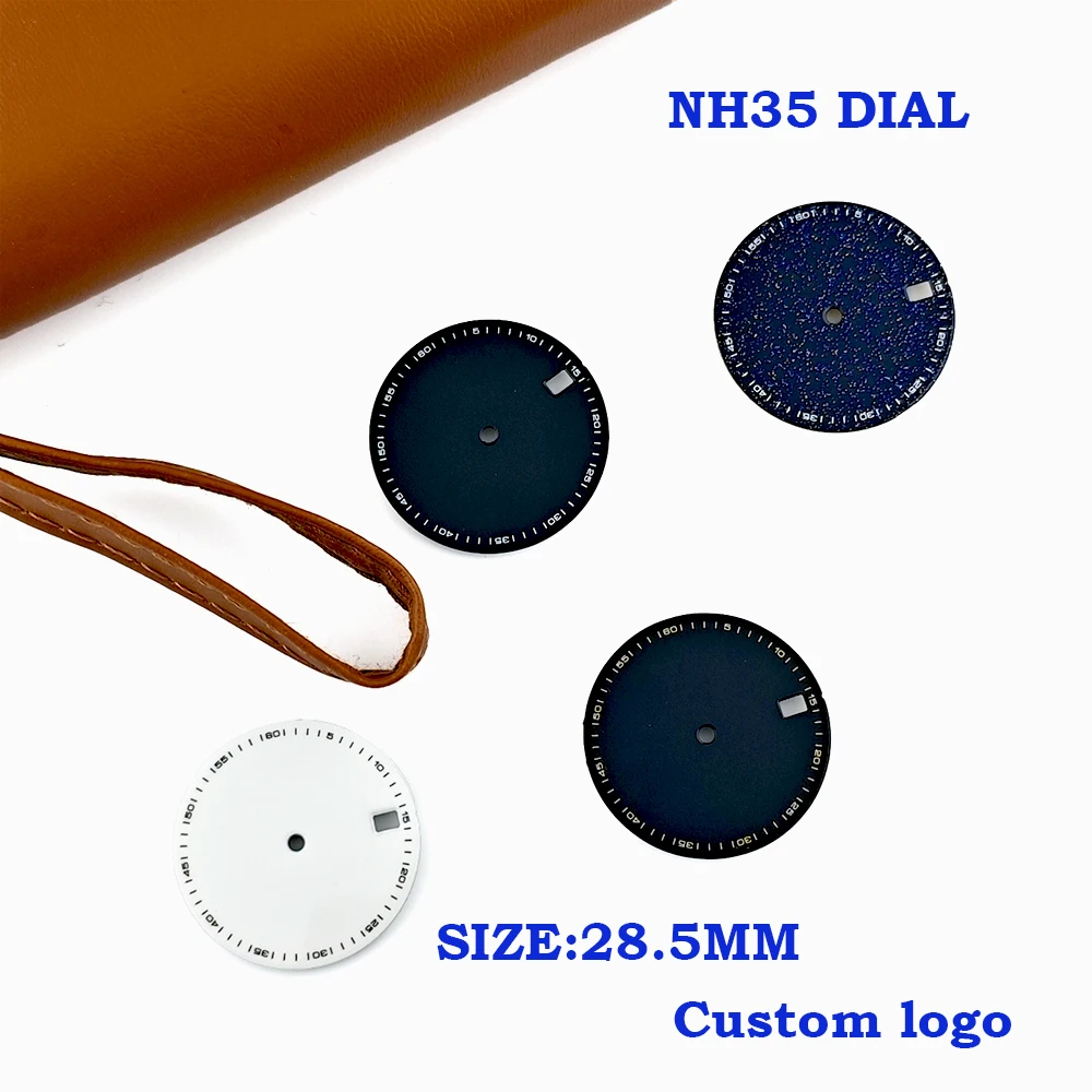 28.5mm Customized Logo NH35 Blue Starry Sky Watch Dial Men's Automatic Watch Suitable for NH35 Movement Watch Mod Accessories