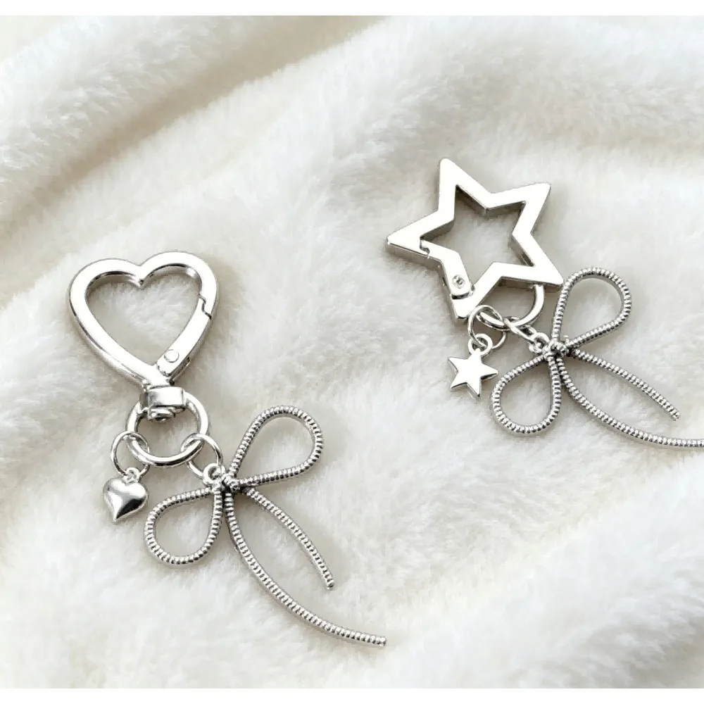 

Fashion Creative Couple Metal Personalized Heart Shape Star Simple Keychain Stainless Steel Bag Car Accessories Key Ring Gifts