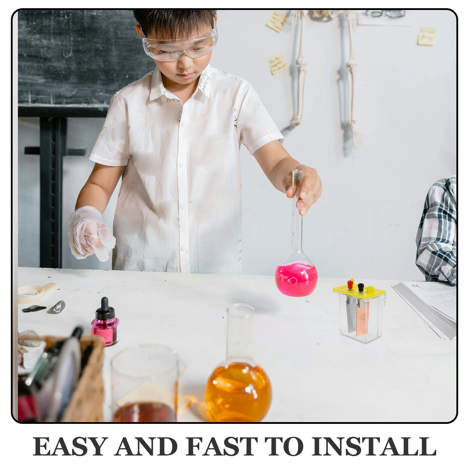 

Salt Water Box Copper Plated Zinc Plates Electronics Kit Kids Science Project Fruit Potato Experiment Physics