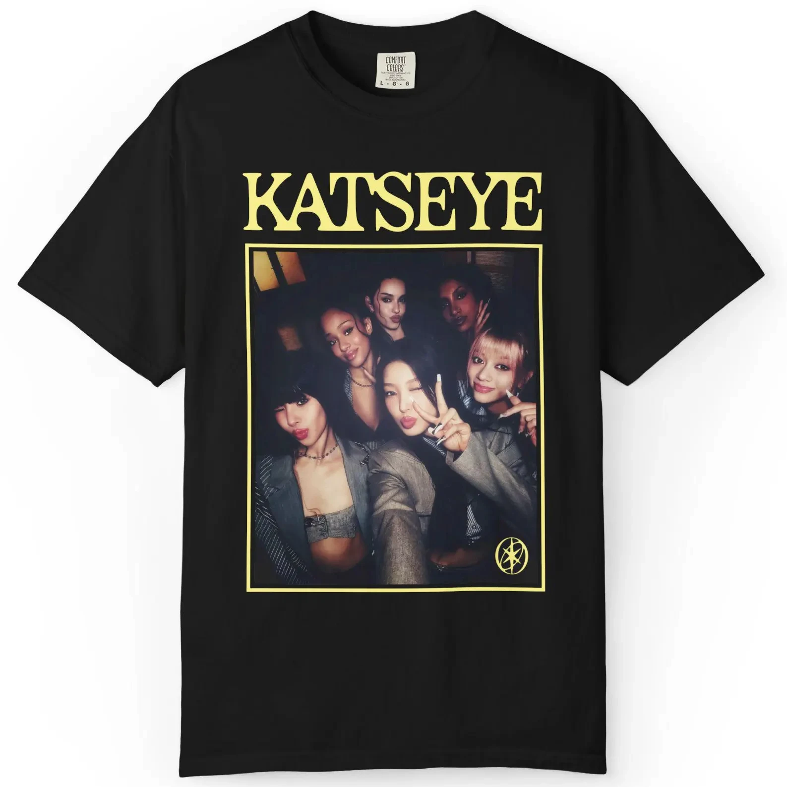 Camiseta unissex de manga curta Katseye para meninos e meninas com estilos K-pop como Megan, Daniella, Manon, Lara, Sofia e Yunchae