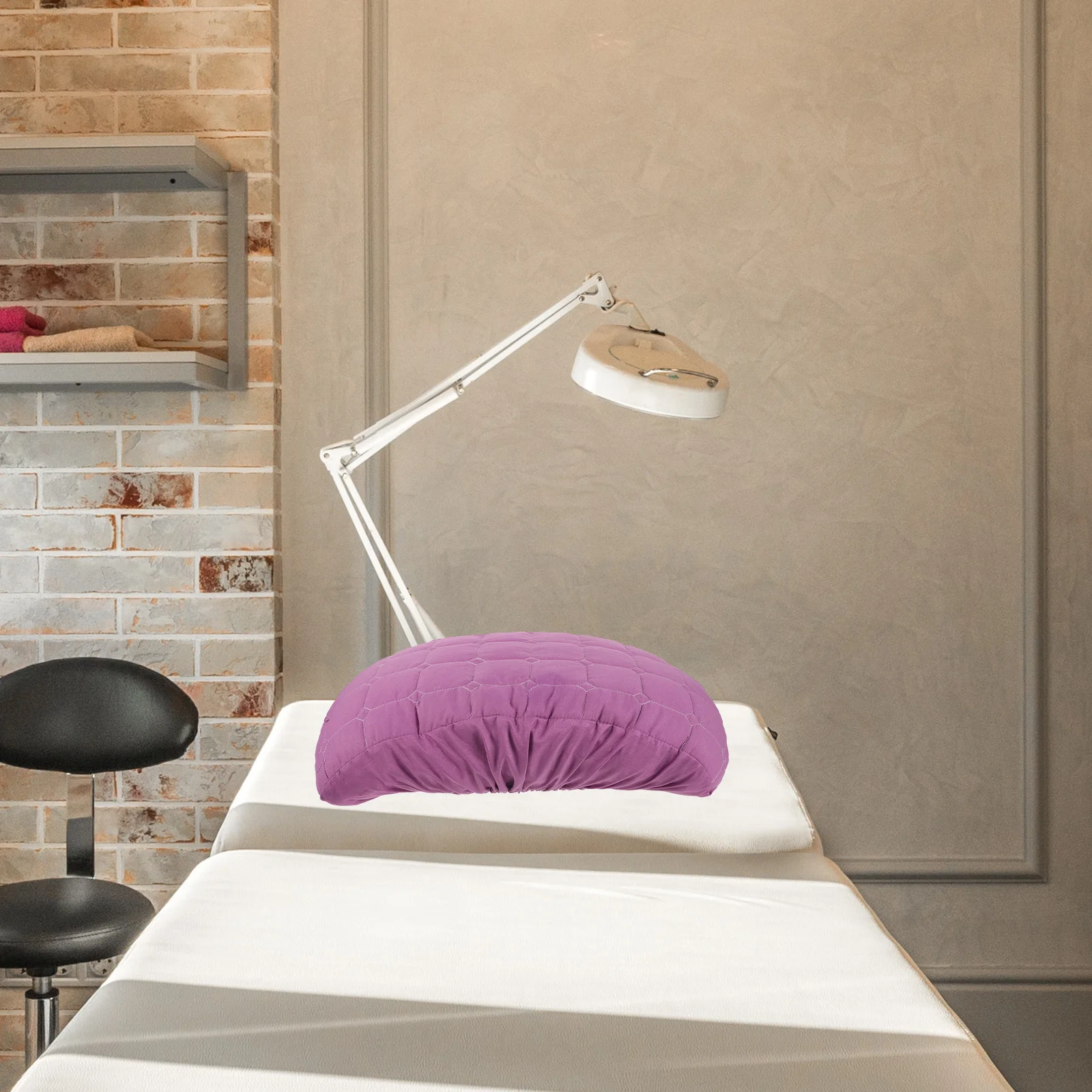 

Cotton Pillow Cover for Spa Massage Bed Home Decor Washable Soft Skin-Friendly Long-Lasting Grid Design Salon Hotel Use