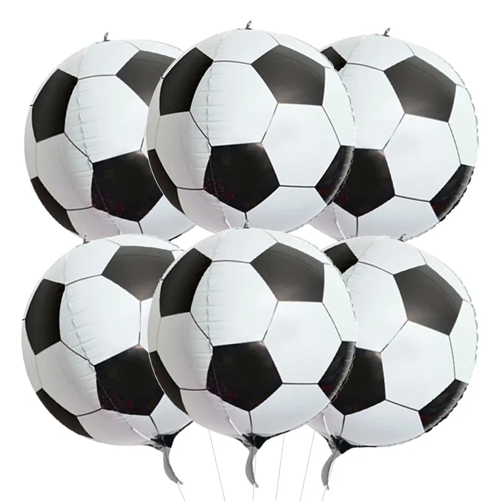 6Pcs 22Inch 4D Soccer Ball Balloons Decorations for Party Big Balloons Sports Themed Birthday Party Supplies Baby Shower For Boy