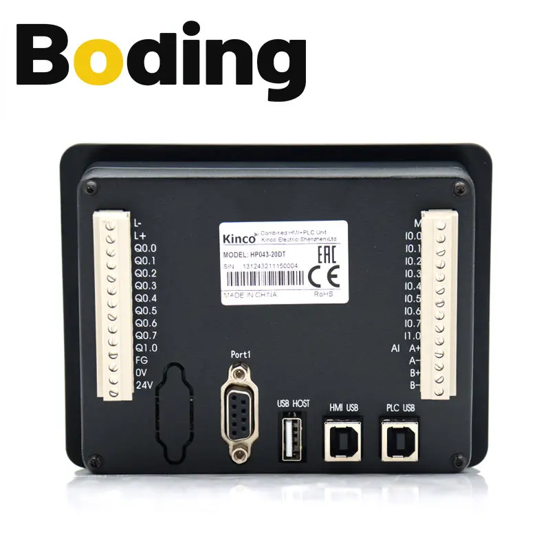 Boding Kinco Hp043-20dt Hmi Plc All In One 4.3inch Touch Screen With Programmable Controller Integrated Panel Di9 Do9 2ai Rs485