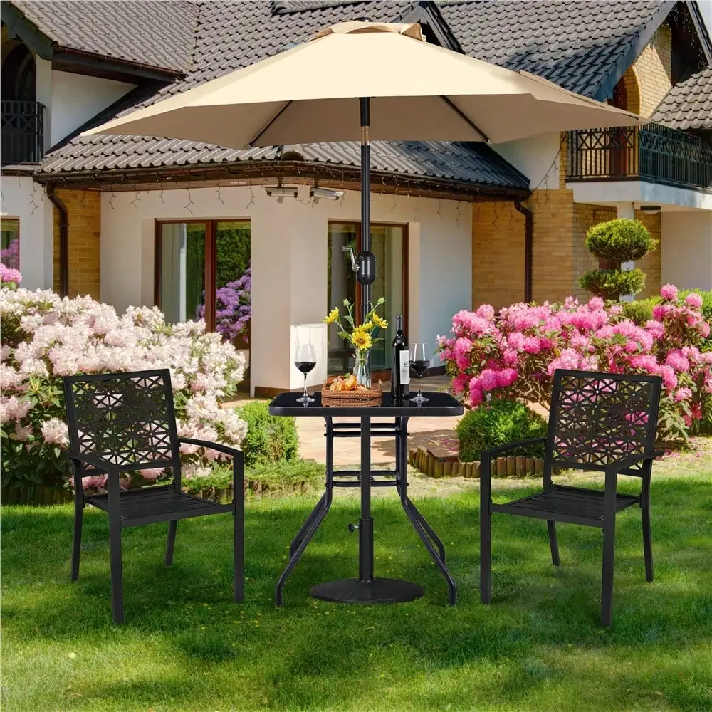 Butterslay 28'' Square Outdoor Bistro Table Patio Table With 1.7