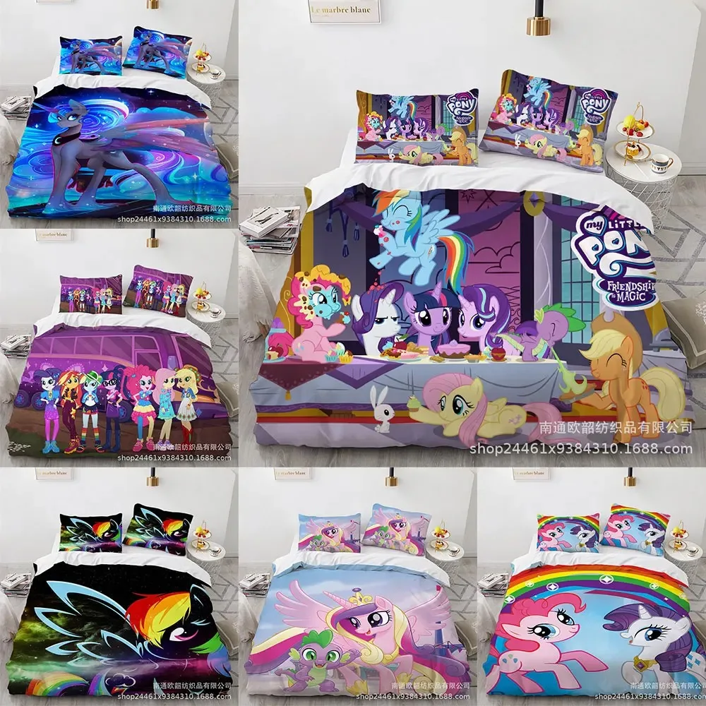 

My Little Pony Bedding Sets Comforter Quilt Bed Cover Duvet Cover Pillow Case 2-3 Pieces Sets Kids Adult Size Cartoon Decor