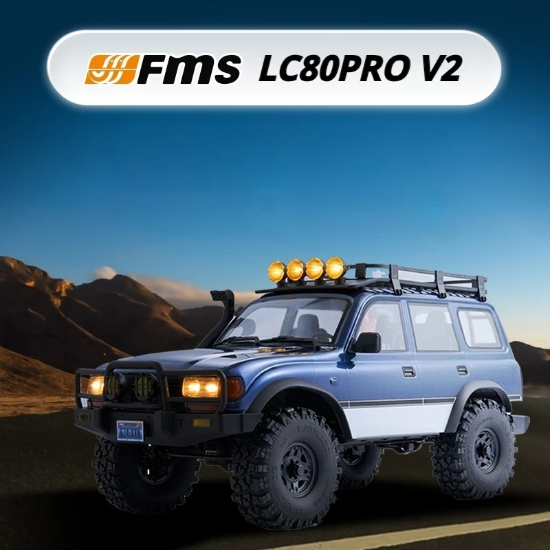 FMS LC80pro V2 coche de escalada FCX10 simulación 1:10 Control remoto sin escobillas modelo de vehículo todoterreno con alta y baja velocidad LC80
