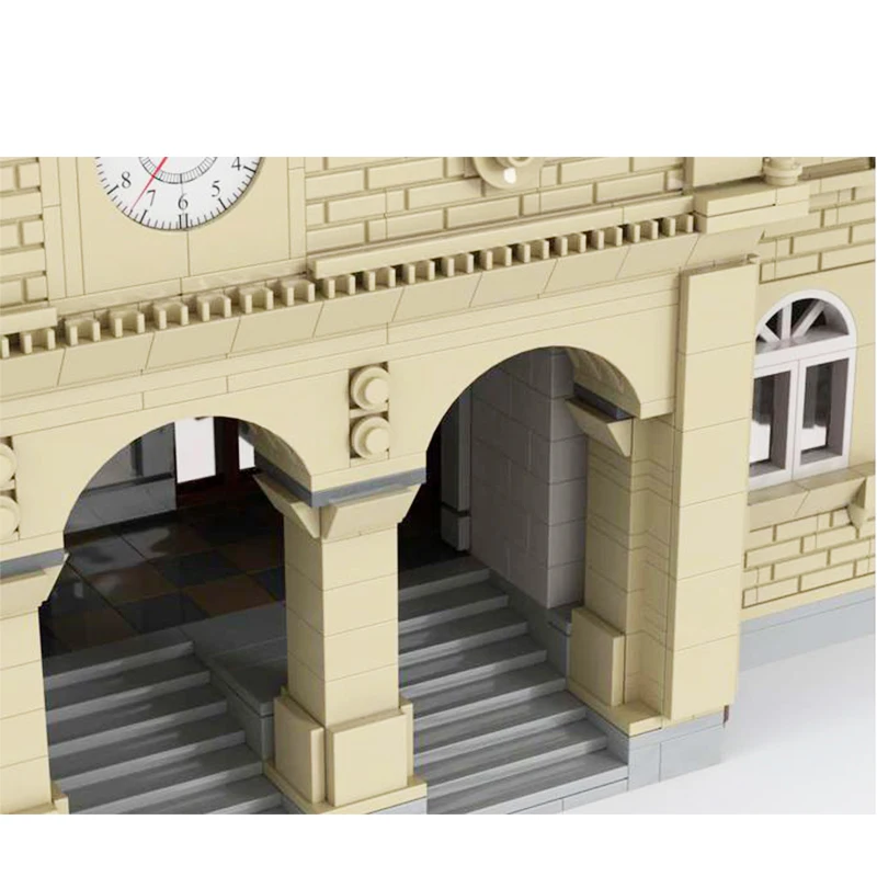 City Railway Germany New Railway Station Terminal Modular Building Block Assemble Model Architecture Toys Technology Brick Gifts