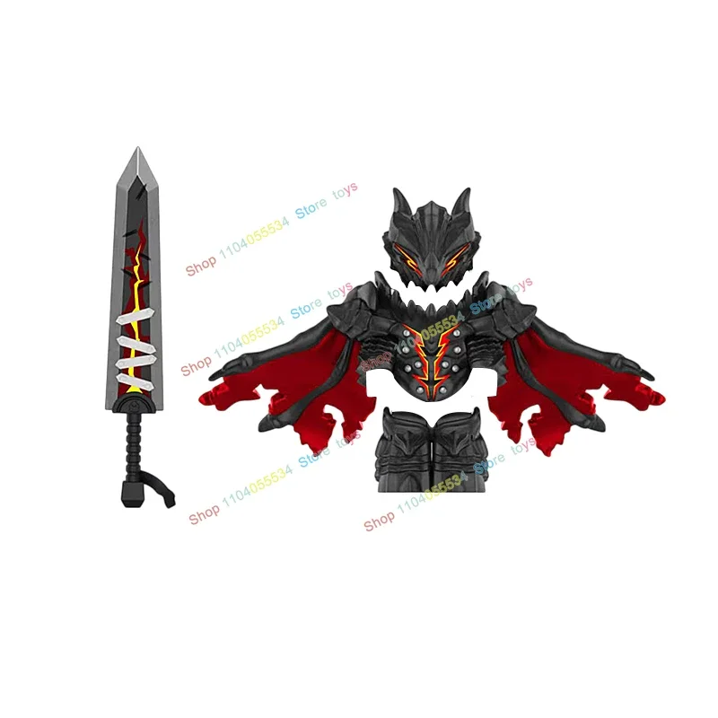 GP108 MOC série de dessins animés squelette chevalier casque armure décoration figurines d'action bloc de construction bricolage jouet cadeaux GP107 106 105