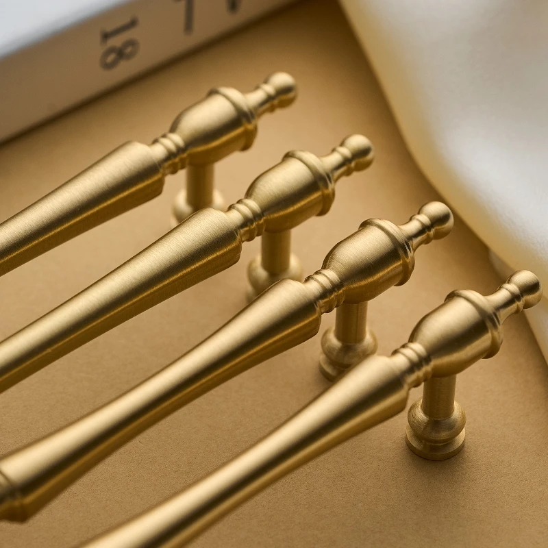 مقابض وأُكر أثاث نحاسية صلبة حديثة للخزائن والأدراج وخزانة الملابس وخزانة الملابس - أجهزة غرفة النوم #3
