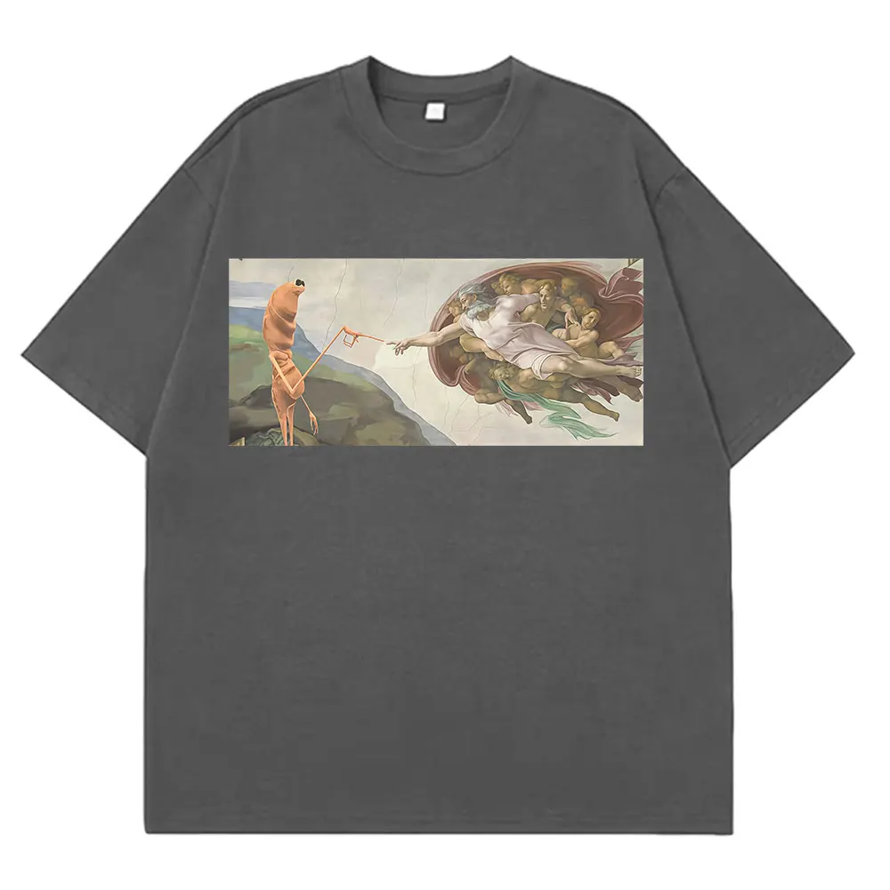 مضحك ماركوس دودة خلق آدم مضحك ميمي تي شيرت الرجال النساء الكلاسيكية موضة تي شيرت Harajuku القطن الهيب هوب تي شيرت #3