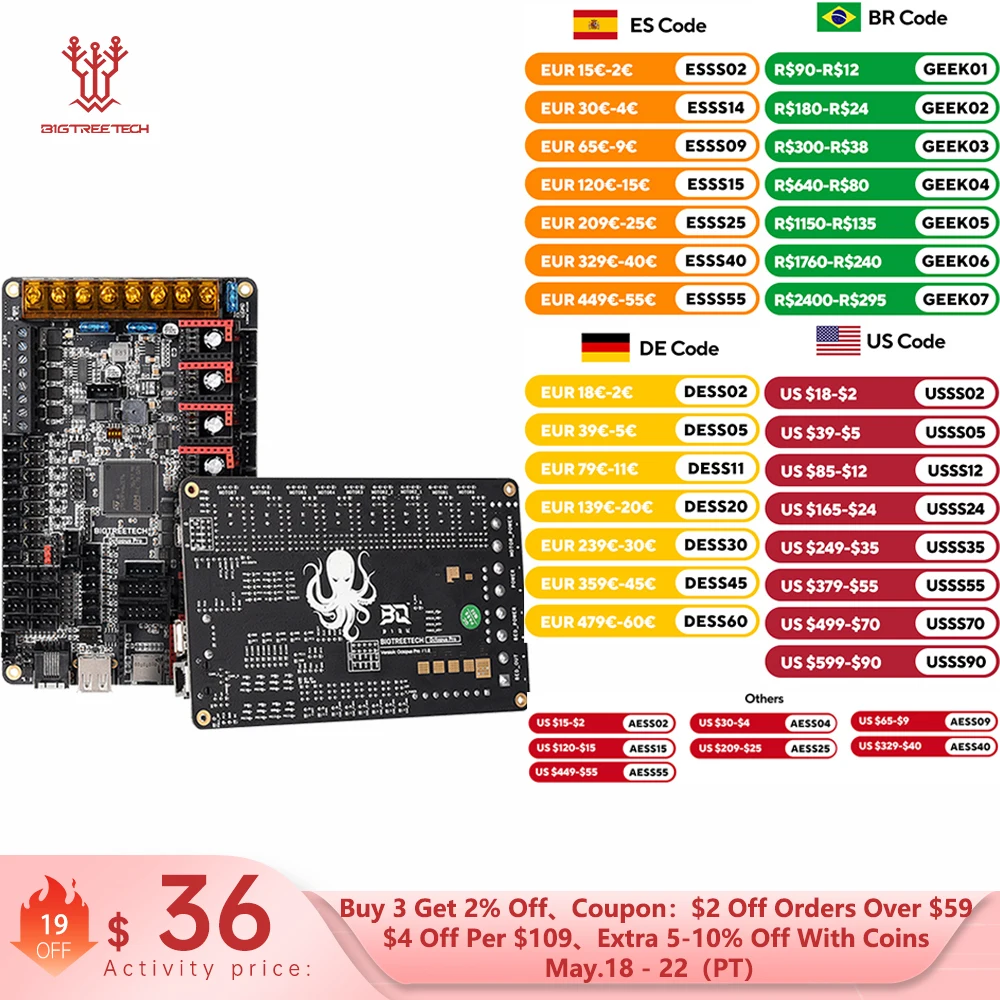 �y�Z�[�����zBIGTREETECH Octopus PRO V1.0/V1.1 �}�U�[�{�[�h �I���{�[�h MAX31865 TMC2209 Raspberry Pi �R���g���[���{�[�h VS Ender3 V2 (PITFT �p)