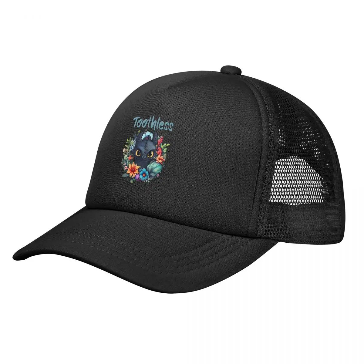 

Toothless Floral HTTYD Trucker Caps Men Women Hip-Hop Hats Trucker Hat Golf Hats Breathable Polyester Mesh Baseball Cap Summer