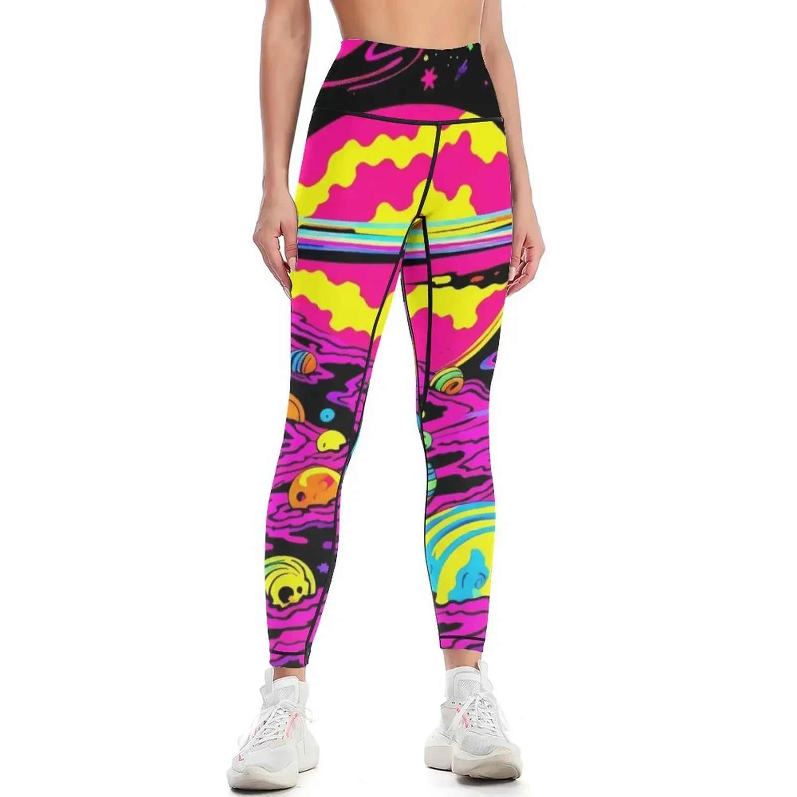 

PSYTRANCE SPACE AND PLANETS TAPESTRY Leggings trousers for physical sports tennis for gym's clothing Womens Leggings