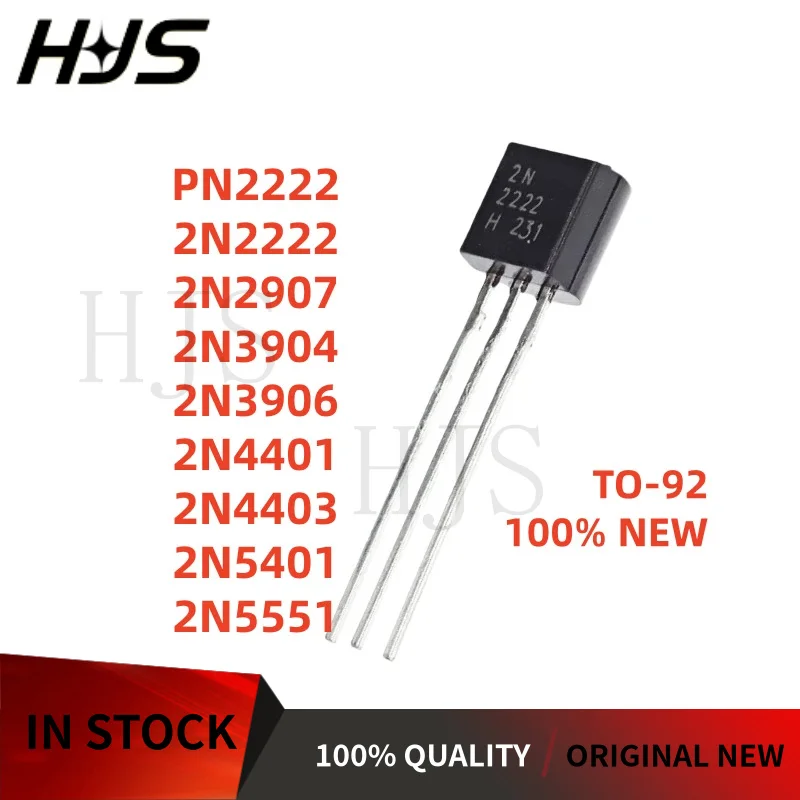 50Pcs New original 2N2222 2N3904 2N5551 2N4401 PN2222 2N3906 2N4403 2N2907 2N5401 TO-92 Through-hole transistor
