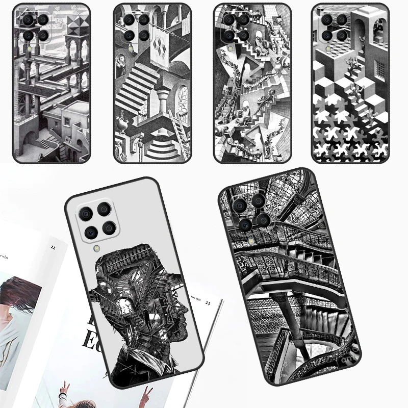 Escher Staircases Case For Samsung Galaxy M54 M34 M14 M21 M31 M51 M12 M32 M52 M13 M33 M53 M30s M31s M20 M55