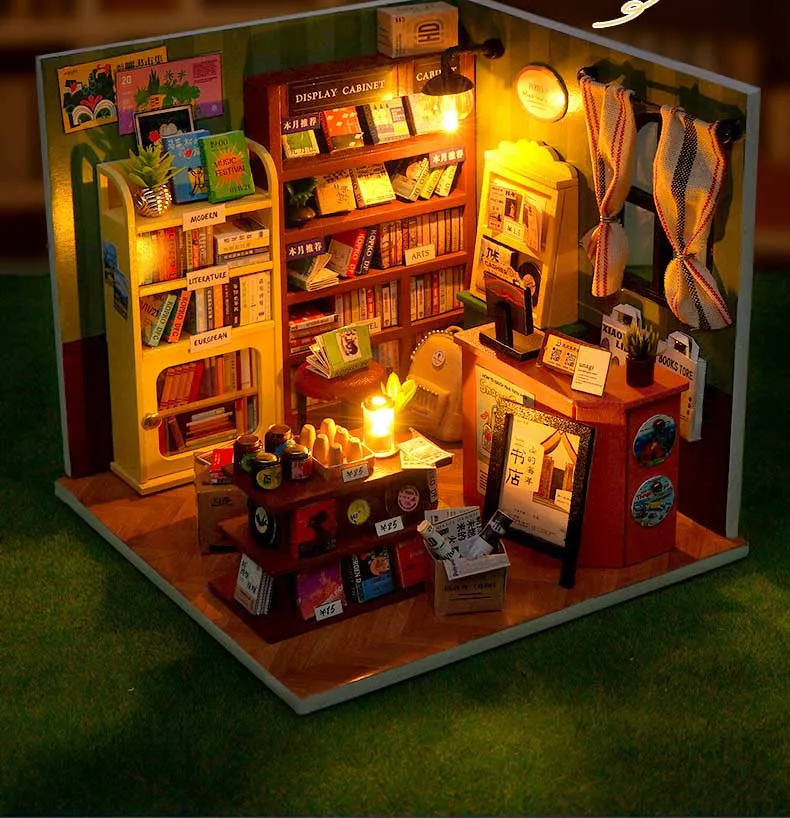 DIY Puppenhaus Holz-Miniatur-Set mit Möbelset Handgefertigtes Modell-Bausatz Spielzeug-Geschenkbox für Geburtstage – Detail 6