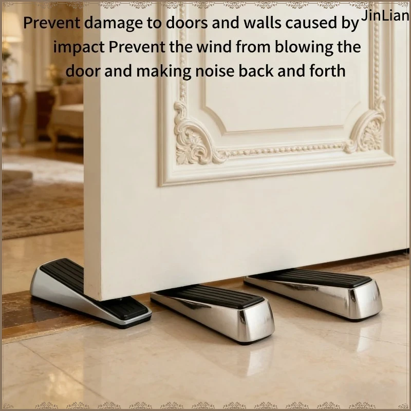 Heavy Duty Zinc Alloy Door Stopper Windproof Anti Slip Gaps Buffer for Home Office Hotel Floor Door Fixator Home Improvement