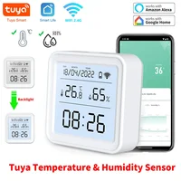 Tuya nuevo WiFi Sensor de temperatura y humedad Smart Life retroiluminación higrómetro termómetro Sensor compatible con asistente de Google Home Alexa