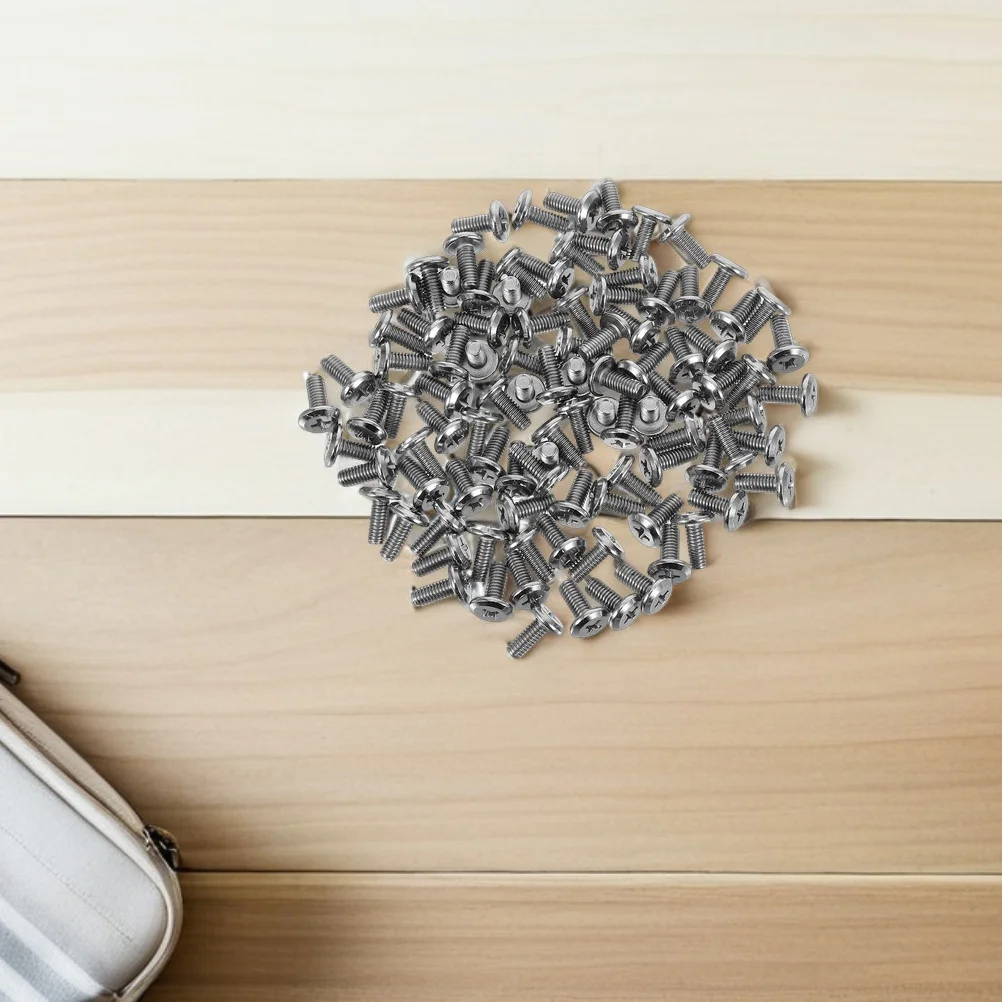 

100Pcs Nickel Plated Flat Head Screws Recessed Design for Furniture Repair Assembly Cabinet Door Drawer Frame Stand Screw