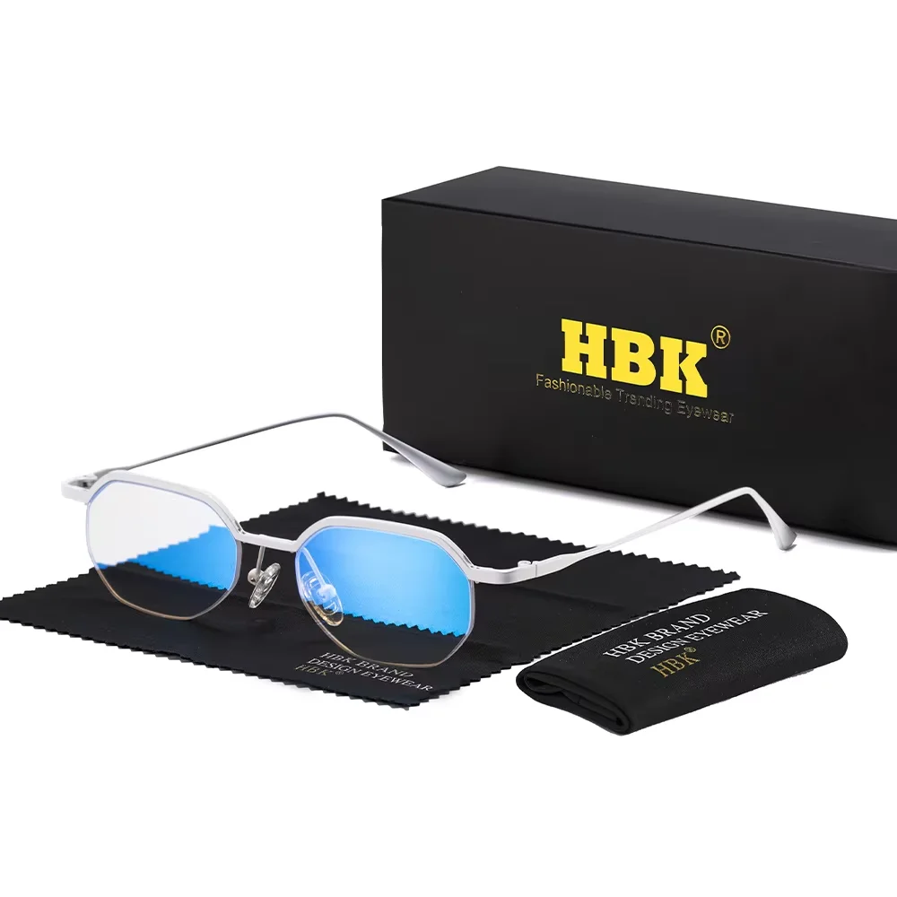 HBK Vintage Polygon Sunglasses Men's Small Metal Half Frame Sun Glasses Women's Outdoor Travel Party Decoration Eyewear