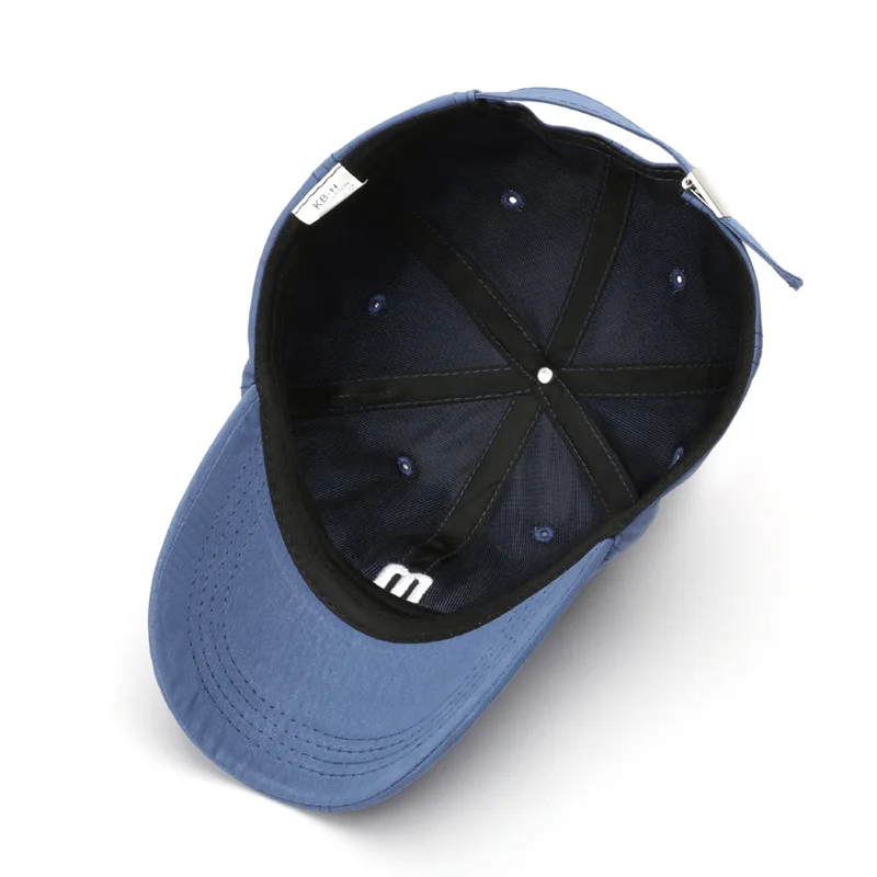 Minimalist 100% Cotton Baseball Cap Unisex Small Letter Embroidery Dad Hat Solid Color Adjustable Casual Cap