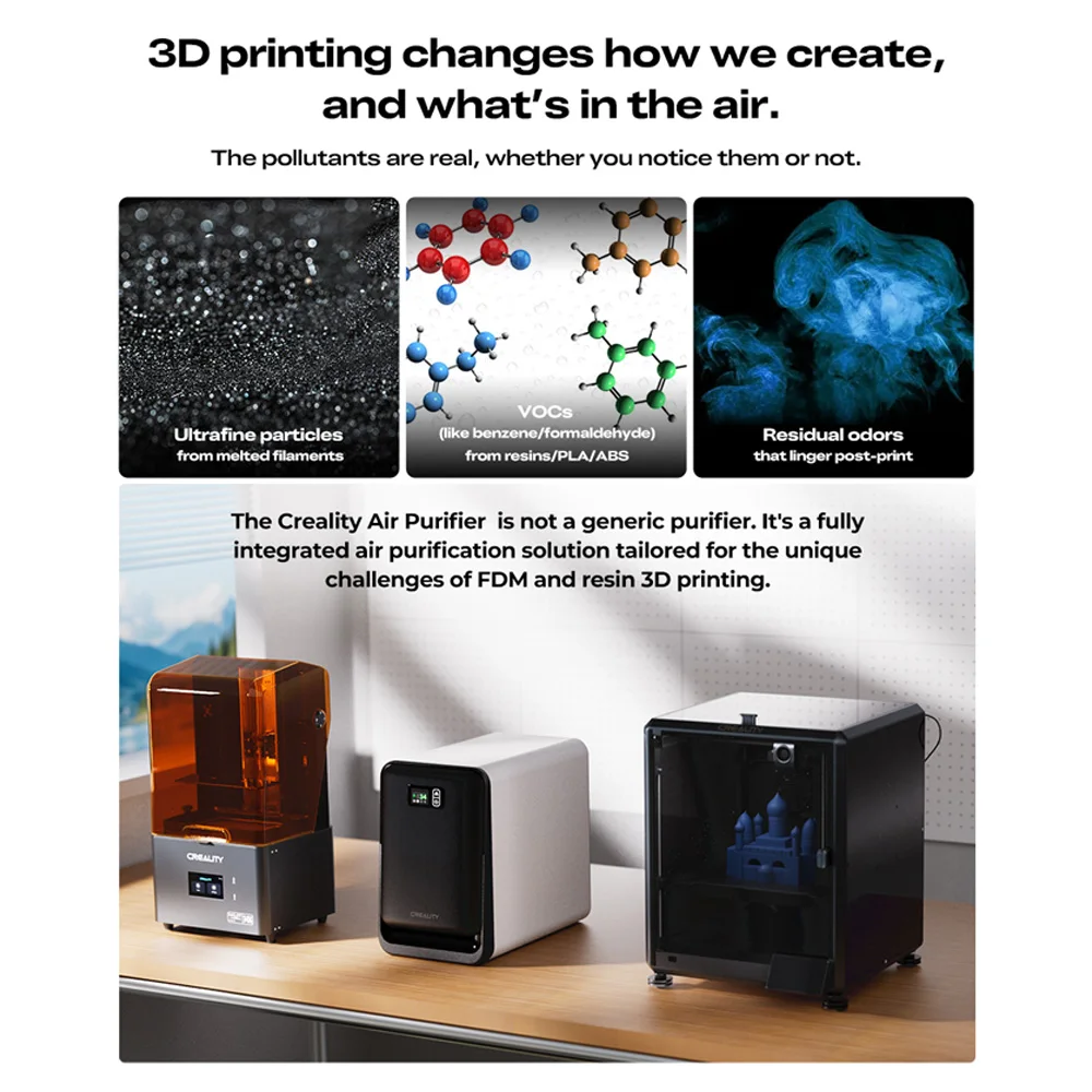 Creality Luftreiniger-FDM-Version Professioneller Luftreiniger für den 3D-Druck Smart Touch Control 99 % + Filtereffizienz