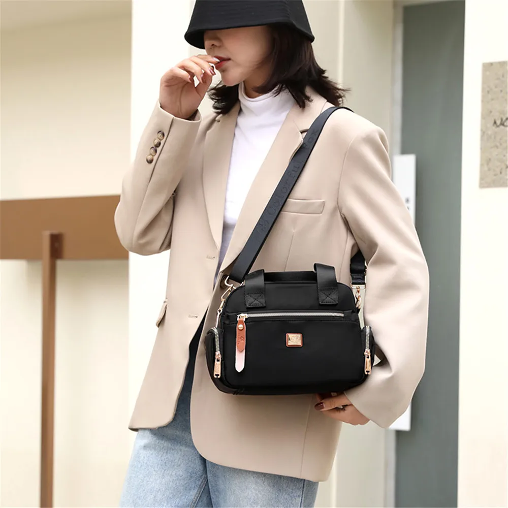 Women Casual Bolsos Messenger Bag Waterproof Nylon Shoulder Bag Large Capacity Mom Handbags Tote Crossbody Pack Sac A Main Purse