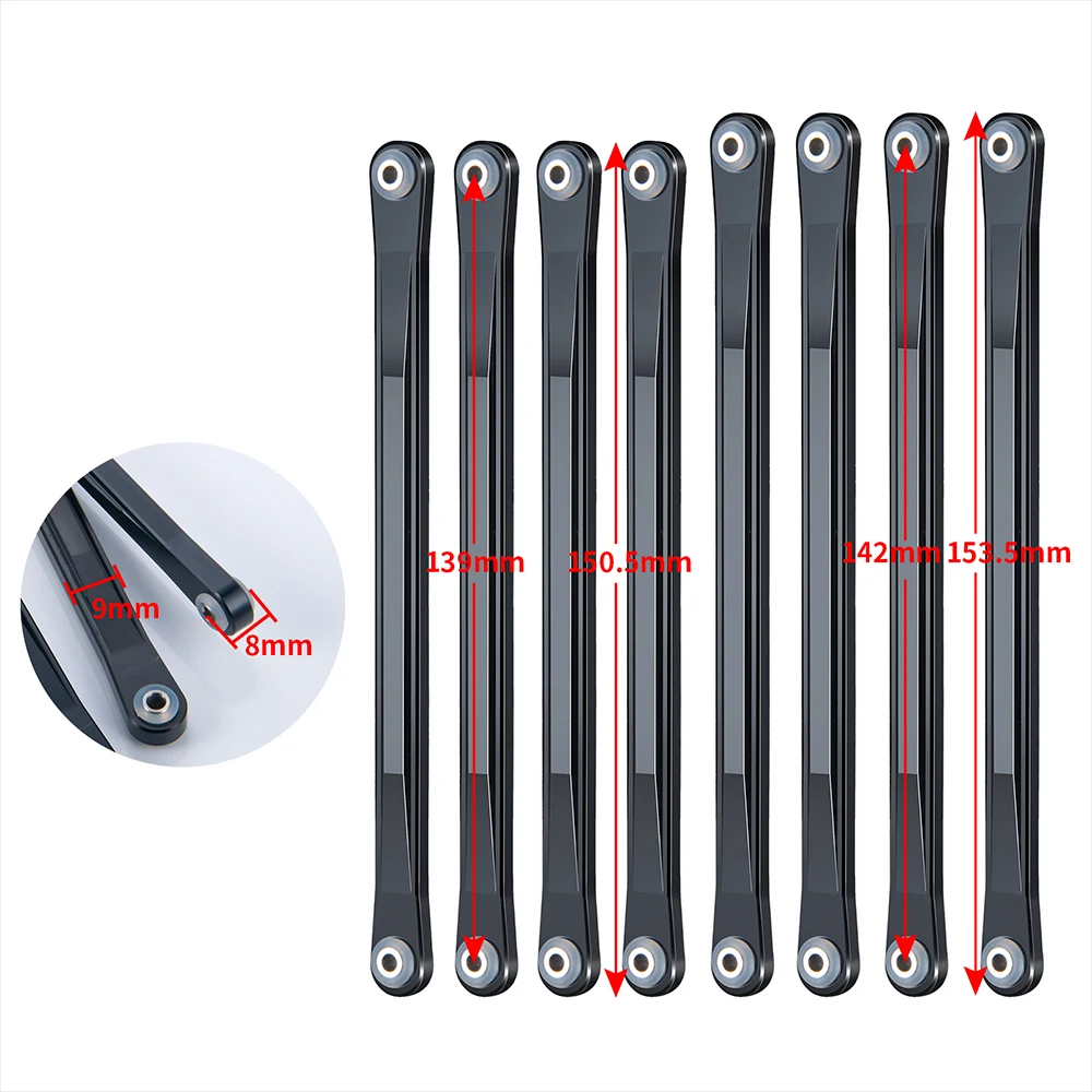 TRINOOD varilla de enlace de chasis de Metal varillaje superior e inferior para camión LMT 4WD 1/8 coche trepador de control remoto piezas de mejora