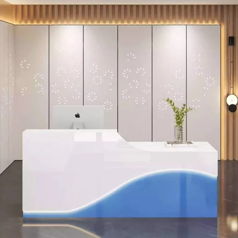 Dental Barber Reception Counter Clinic Luxury Classic Business Reception Counter Cashier Checkout Theke Empfang Furniture