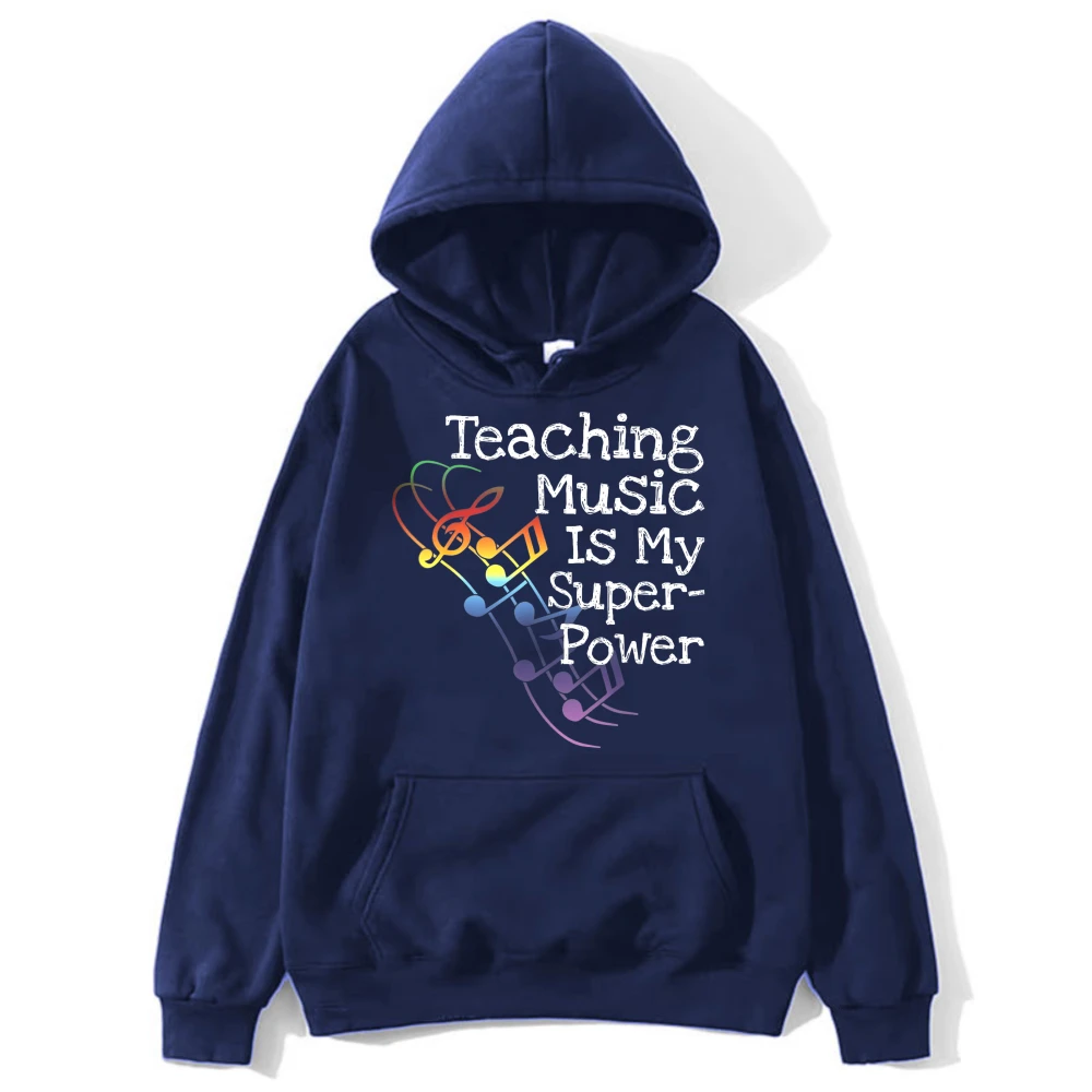 Music Teacher Hoodie Fashion Unisex Hooded Sweatshirt Musical Note Graphic Sweatshirt Long Sleeve Hoody Comfort Warm Apparel