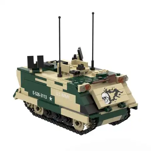 US Army M113 Armored Personnel Carrier APC Camouflage Building Blocks Military Bricks Set Toy Compatible with Brands