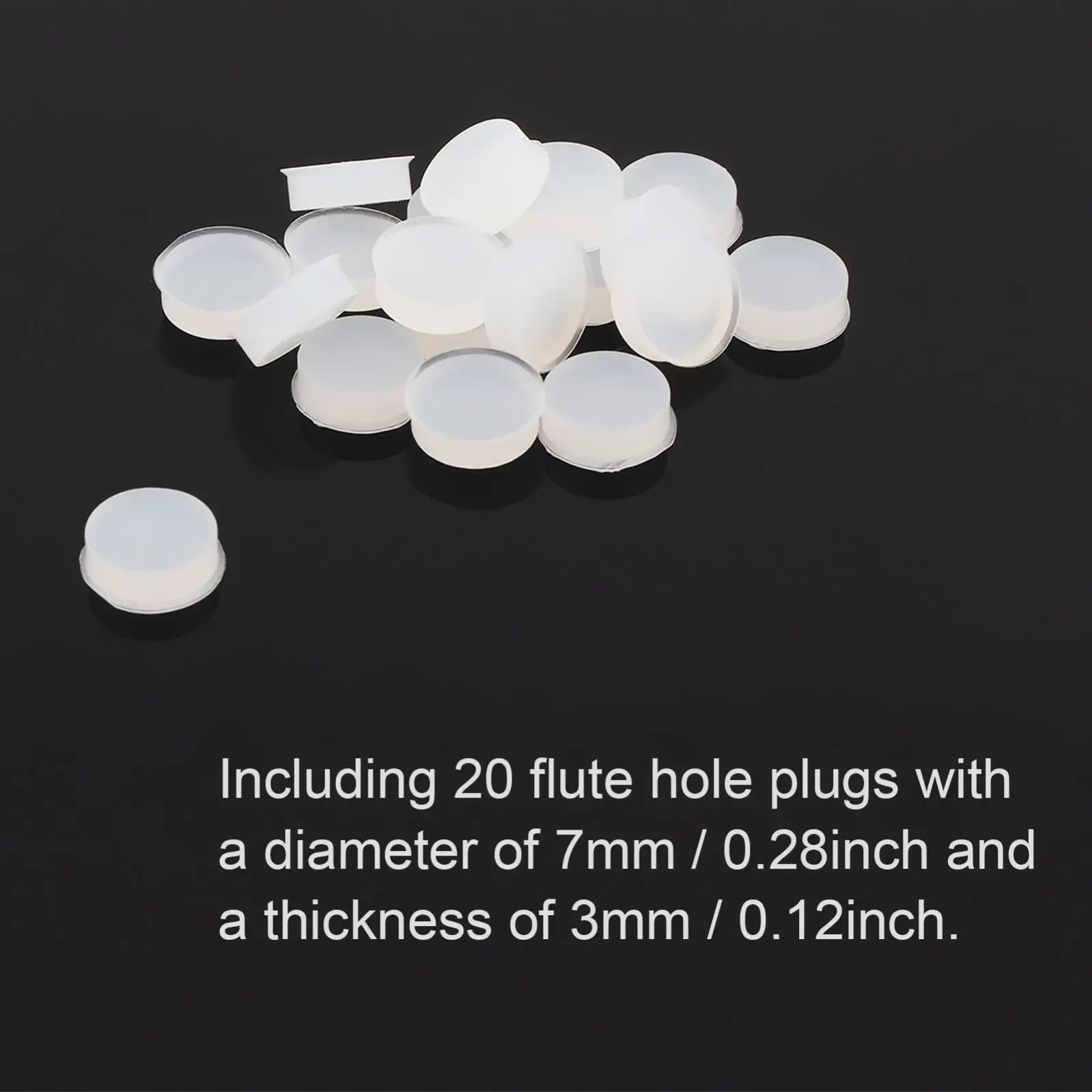 20 pcs Transparent Silicone Flute Sound Hole Plugs for Most Brands Flute, Obturator Key Cover for Beginners