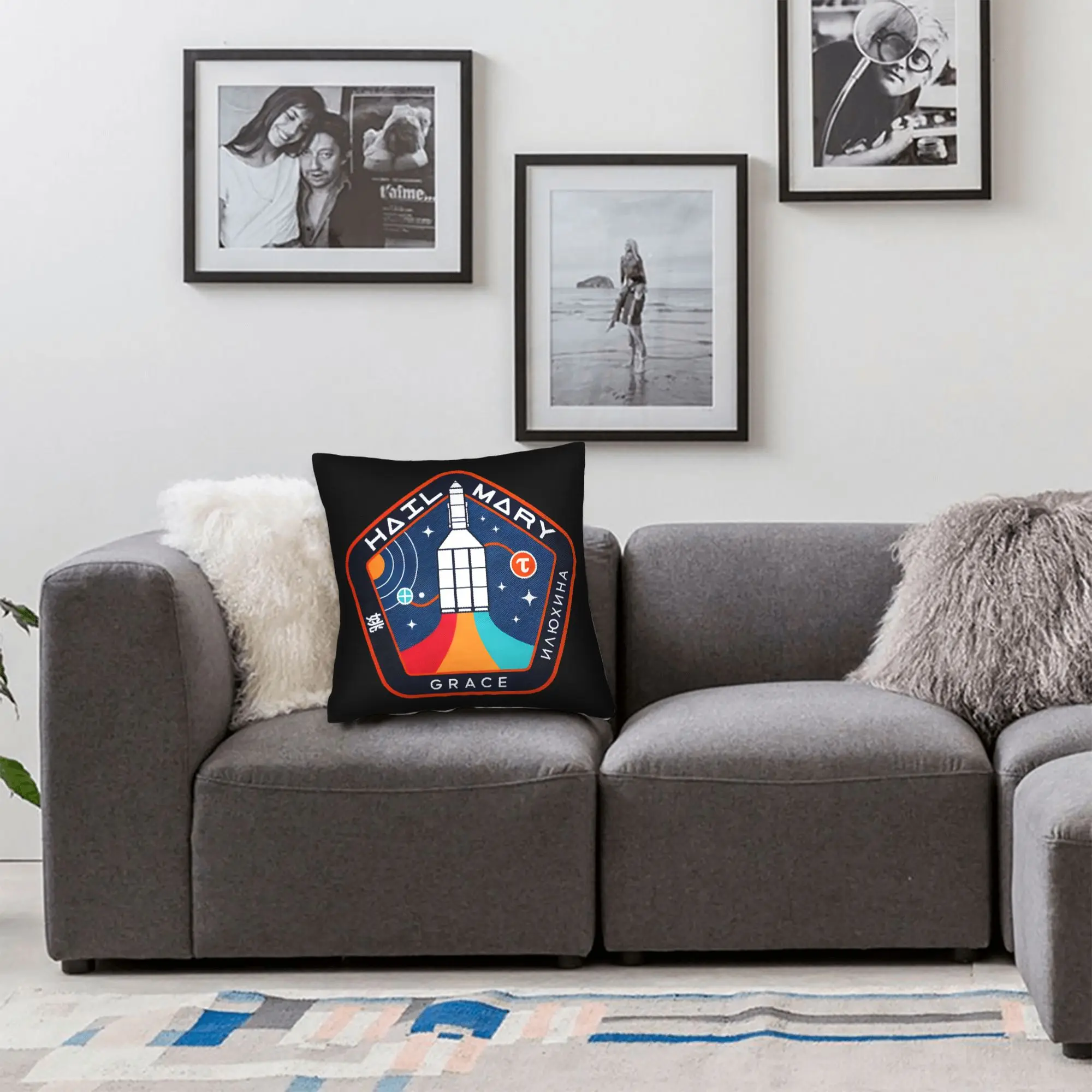 Pillow Case  Pocket Mission Patch Design Project Hail Mary  Pillow Cover For Office Car Home Decor Novelty Pillowcases