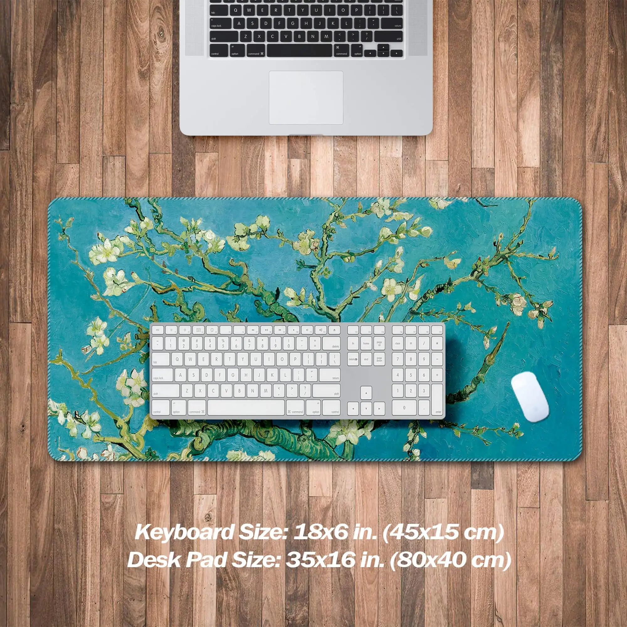 Almond Blossom Desk Mat, XXL Mouse Pad, Vincent Van Gogh Paintings,complete Mouse Pads, Desk Decoration and Keyboard, Laptop Pad