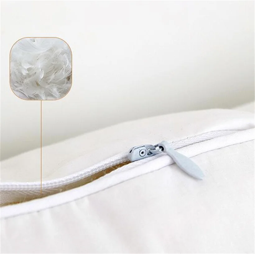 White Goose Feather Down Bed Pillows for Sleeping Multi-Size 5 Star Hotel Soft Pillow Core for Back, Stomach or Side Sleepers