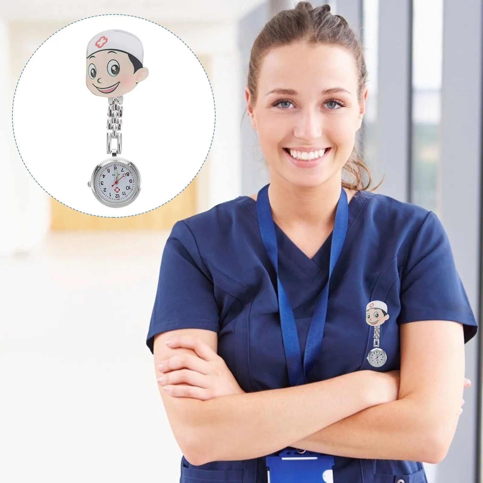 

1pc Nurse Fashionable Alloy Watch for Doctors Large Dial Clear Easy to Carry Suitable for Nursing Students