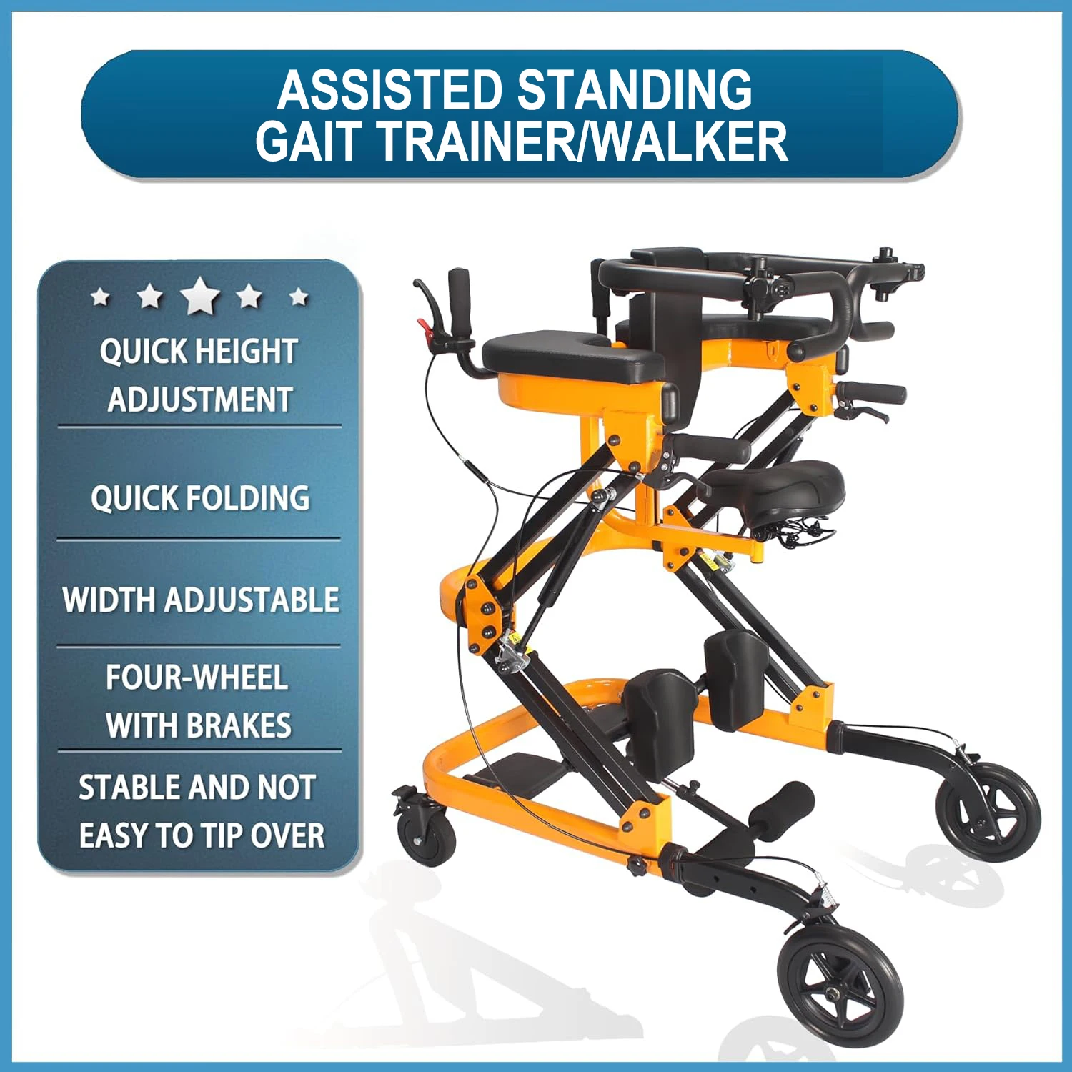 

Multi-Functional Gait Trainer/Standing Frame for Disabled/Handicapped Kid & Adult
