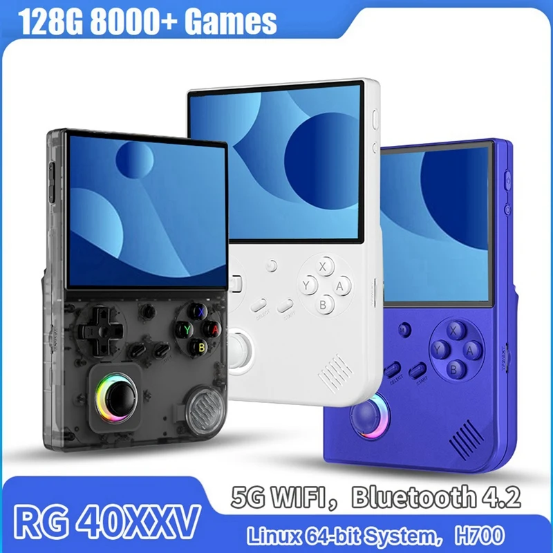 New RG40XXV Retro Handheld Game Console 128G 8000+ Games 64 Bit Linux 4.0inch IPS Screen WIFI RGB Joystick B