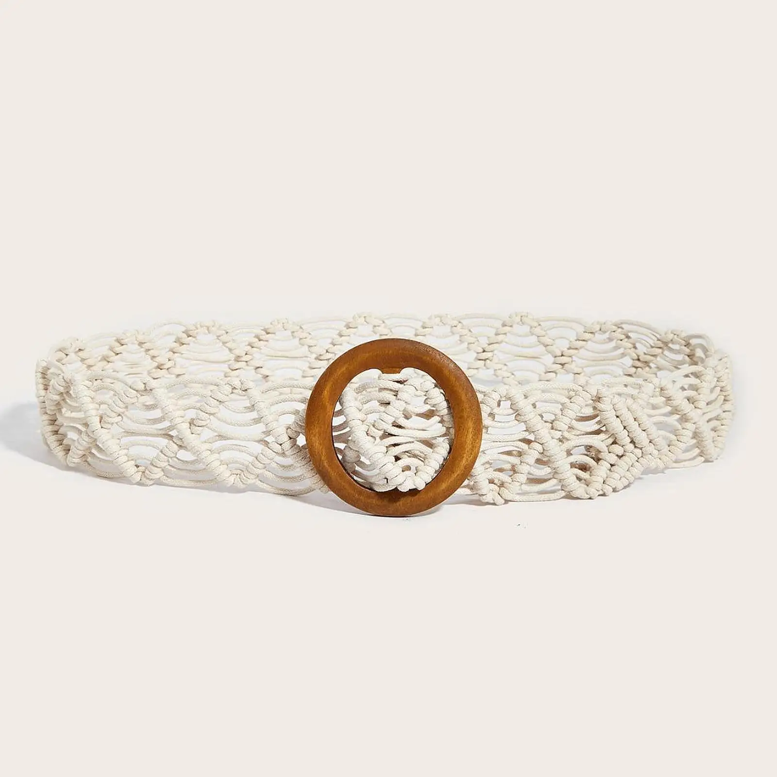 Waist Belt Boho Belt for Braided Woven Belt Bohemian Waist Belt Made with Cotton Linen Rope and Wooden Suitable for Party