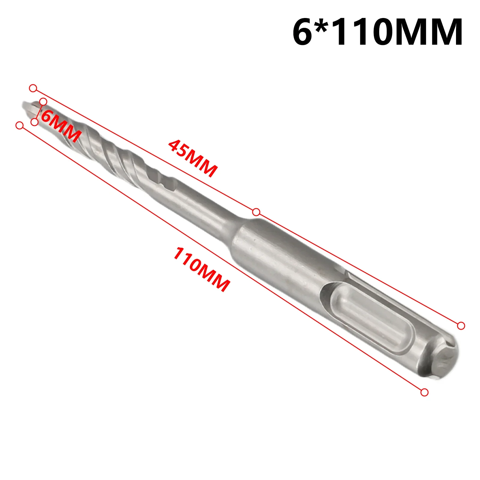 1pc Drill Bit With 2 Cutting Edges Alloy Steel 6-12mm For Ceramic Granite Tile Stone Wood Plastic Concrete Walls Drilling