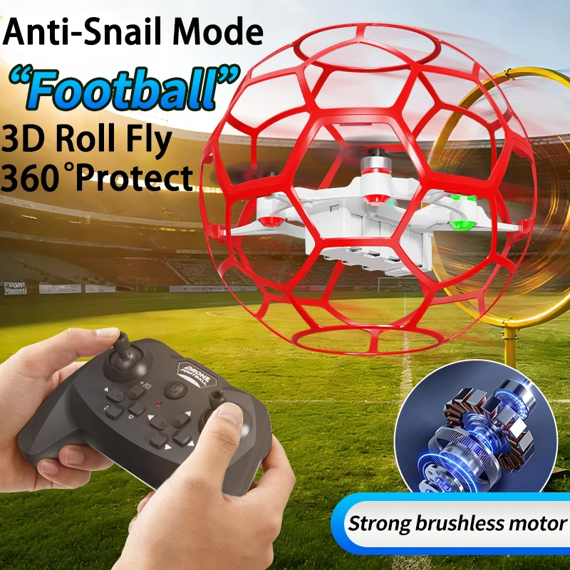 

2.4G RC Racing Football Drone 3D Roll Fly Full Protection Pressure Altitude Brushless Remote Control Quadcopter For Kids Adult