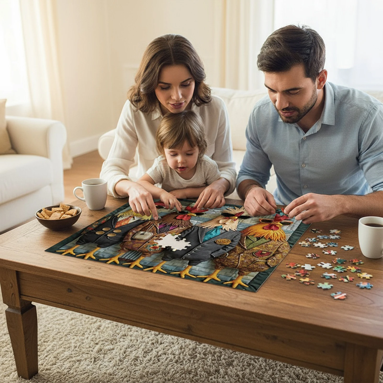 จิ๊กซอว์รูปไก่สุดเก๋ 1,000 ชิ้น ปริศนาสัตว์ที่ท้าทายและยาก จิ๊กซอว์ไก่สุดสนุกสำหรับครอบครัวและผู้ใหญ่ เป็นของขวัญ